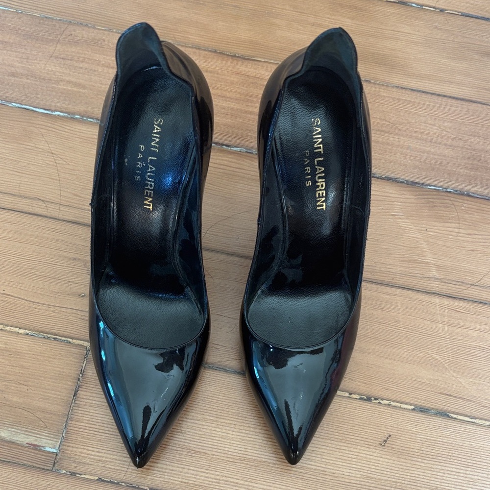 Saint Laurent Black Patent Leather Heels